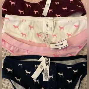 PINK Victoria's Secret Kids Dog Print Underwear - Pink, White, Navy